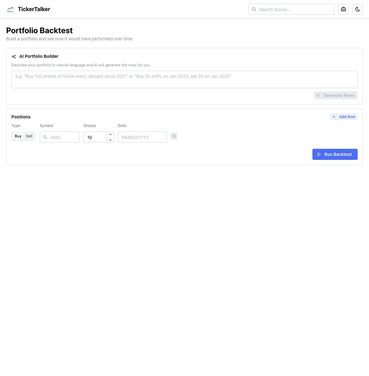 Portfolio backtesting